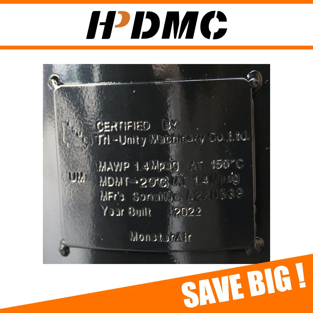 HPDMC 30 Gallon Vertical Air Tank Industrial Air Compressor Receiver Rated for 200 PSI with ASME Coded