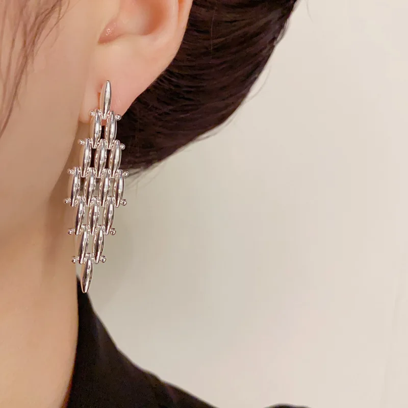 Ladies stud earrings pendant with S925 Silver Needle  Retro, simple, fashionable and versatile jewelry accessories