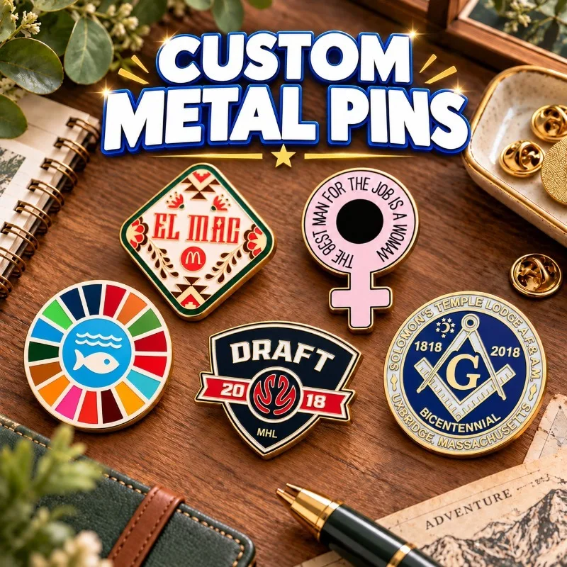 Custom Enamel Pins Personalized Logo Metal Lapel Pins Soft Hard Enamel Badges Wholesale Custom Pin Manufacturer MOQ 100PCS