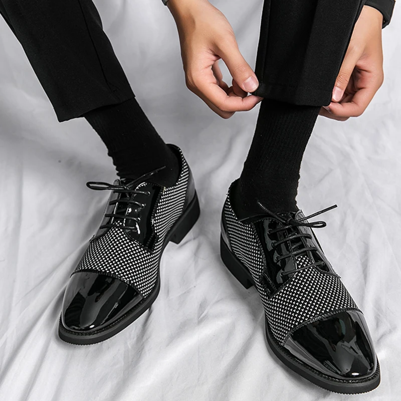 Men Dress Shoes for Party Wedding Casual Business Formal Shoes Plus Size Lace Up Oxfords Elegant  Men Luxury Shoes