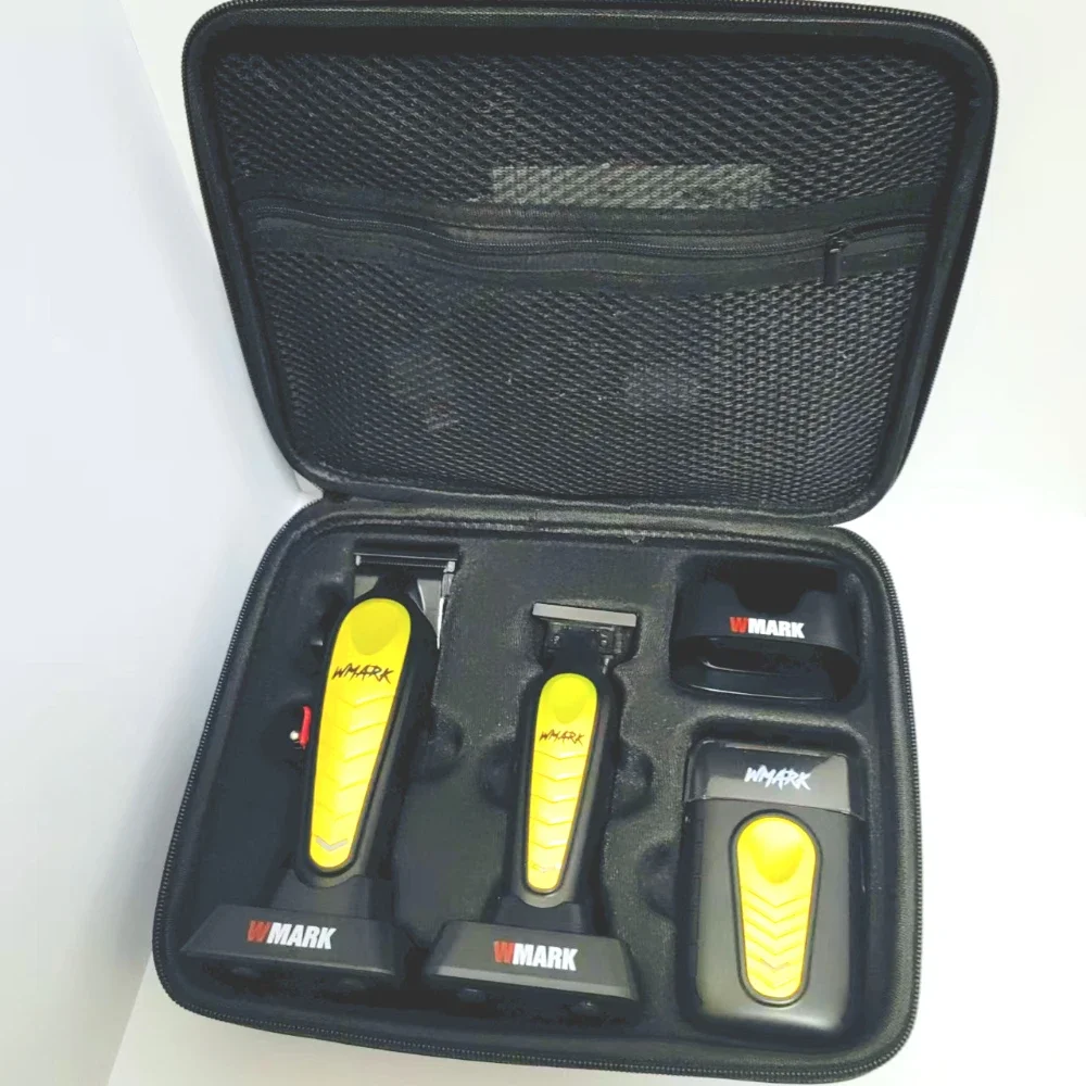 WMARK NG-1638KIT 남성용 헤어 트리머 헤어 클리퍼 3종 세트 오일 헤드 전기 푸시 클리퍼 면도기 헤어 살롱