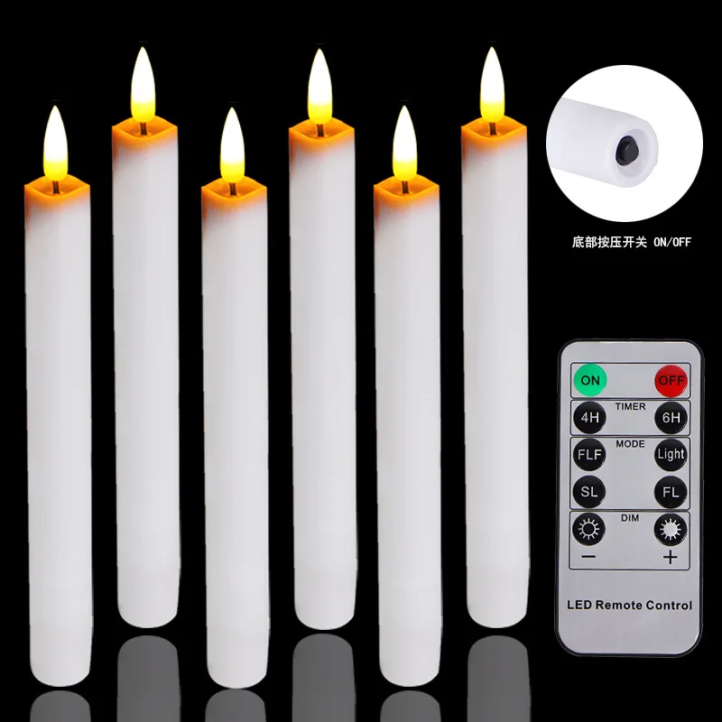 Remote Control Electric Stick Candles, Warm White LED, Wedding Atmosphere Lamp, Landscape Light for Garden, Courtyard, Party 3PC