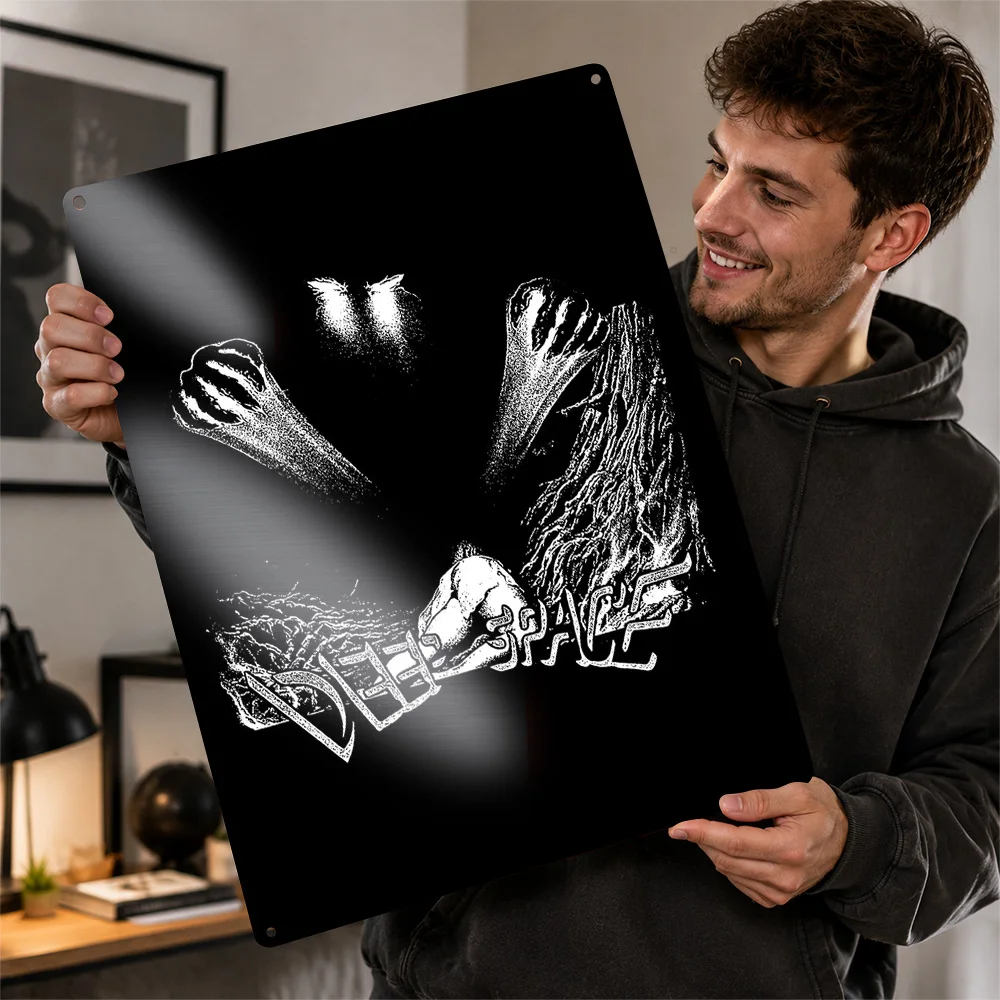 Deep Space 3D Texture Metal Poster Customized Wall Art Tin Sign Gift for Mancave Luxury Decoration Home Decor Ornaments Room Man