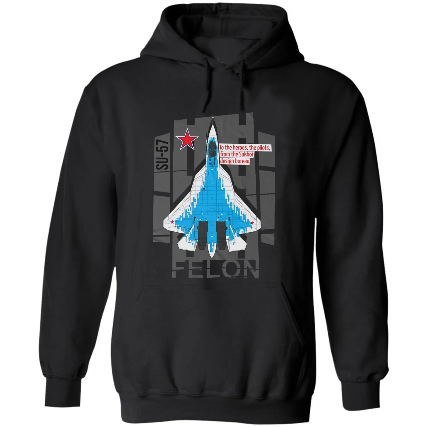 

Russian Sukhoi Su-57 Stealth Fighter Aircraft Pullover Hoodie New 100% Cotton Comfortable Casual Mens Sweatshirts Streetwear