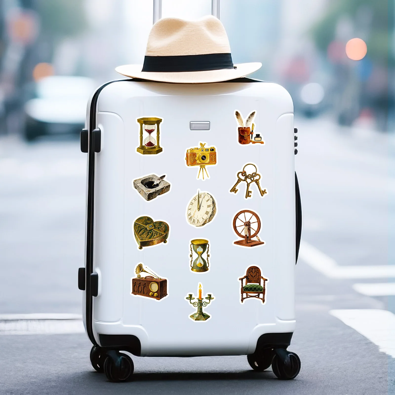 56PCS Brown Series Retro Home Furnishing Graffiti Sticker Artistic Style Cartoon Decal Notebook Phone Guitar Classic Kid Toys