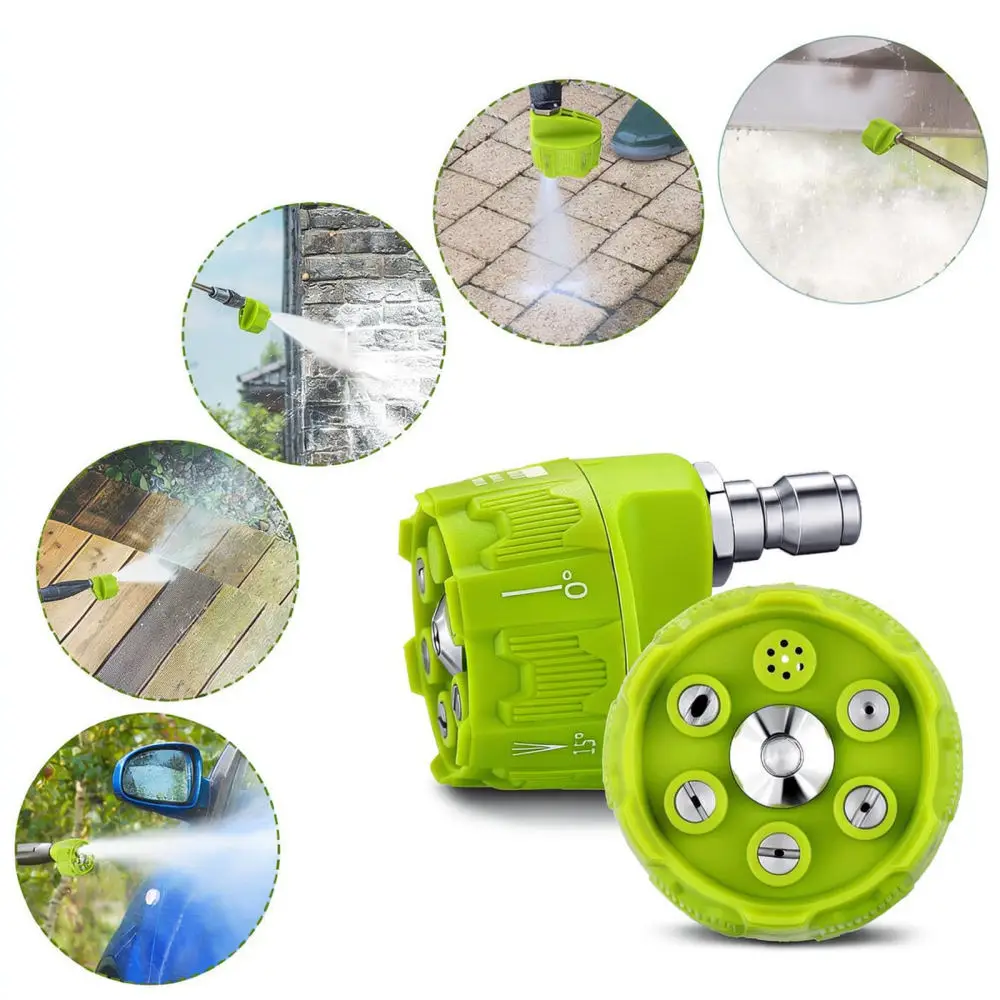 Universal Pressure Washer Nozzle For Tutu 6 Pattern Rotating Spray Tip Adjustable Car Cleaning Water Applicator Tooling