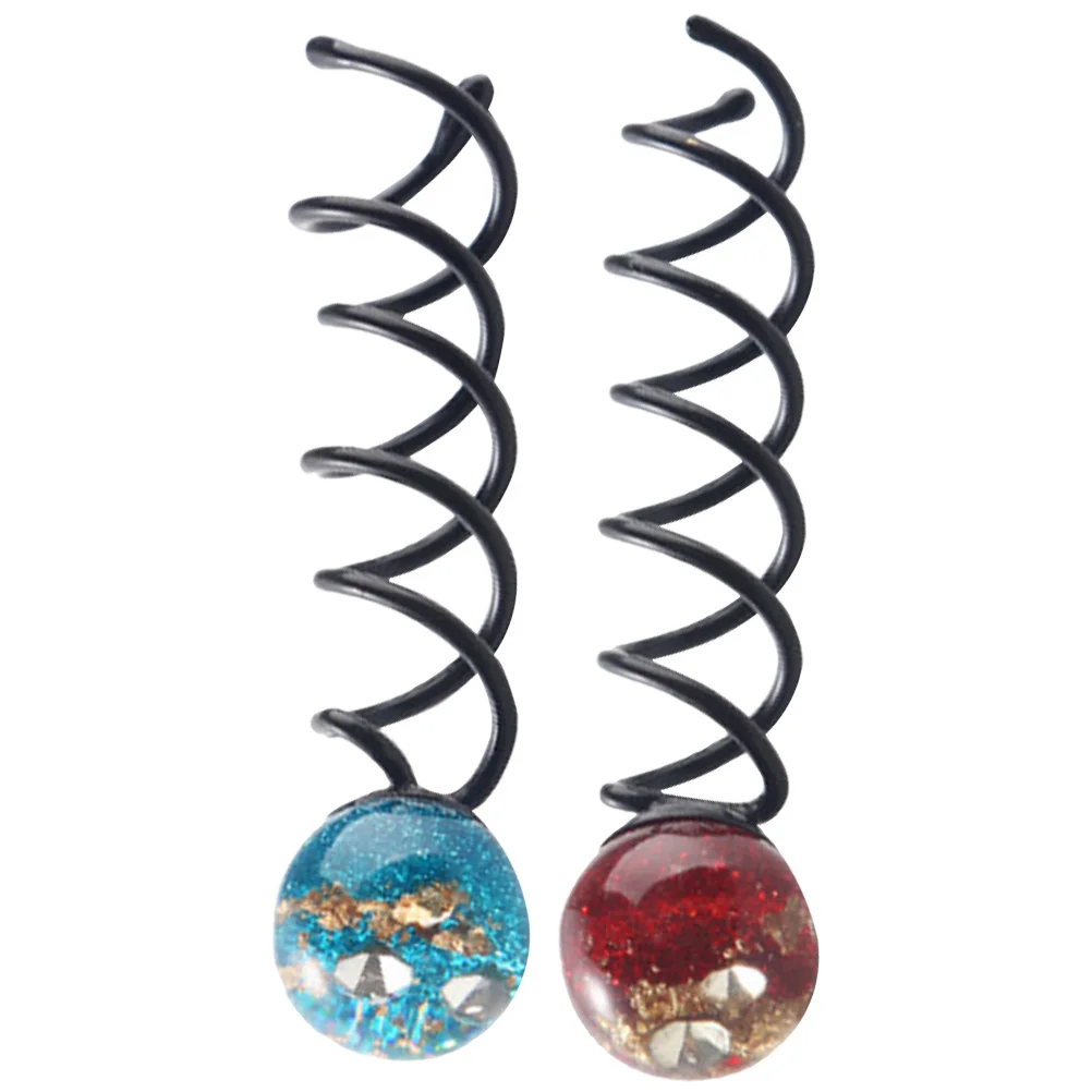 

2 шт., спиральный зажим для пучка волос, инструмент для укладки, прочный, простой в использовании, для густых, тонких, прямых, вьющихся волос, аксессуары для пучка