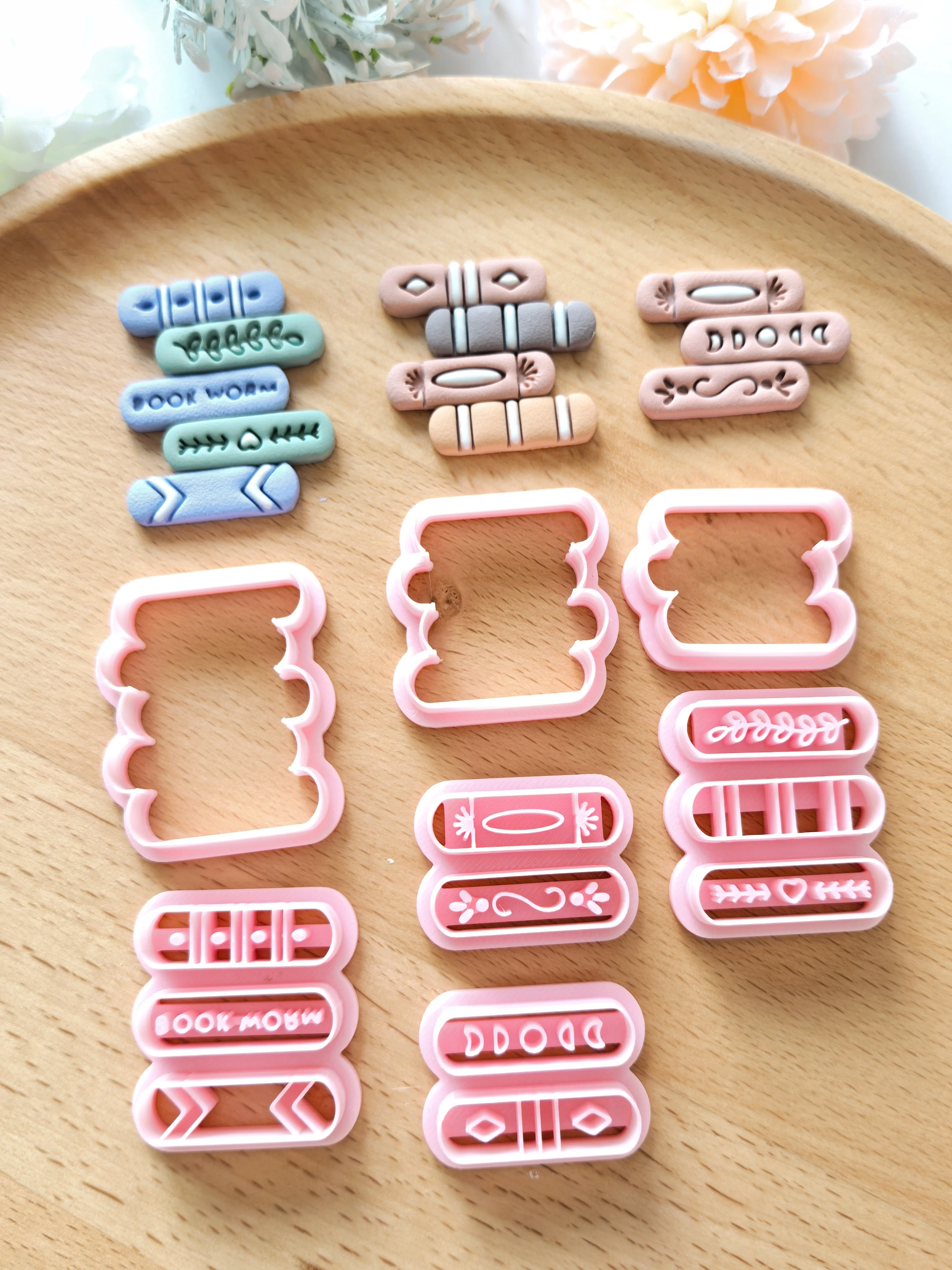 

Book Bookshelf Series Polymer Clay Cutter Clay Cutting Molds DIY Earrings Jewelry Making Hand Tools Soft Clay Tools Set