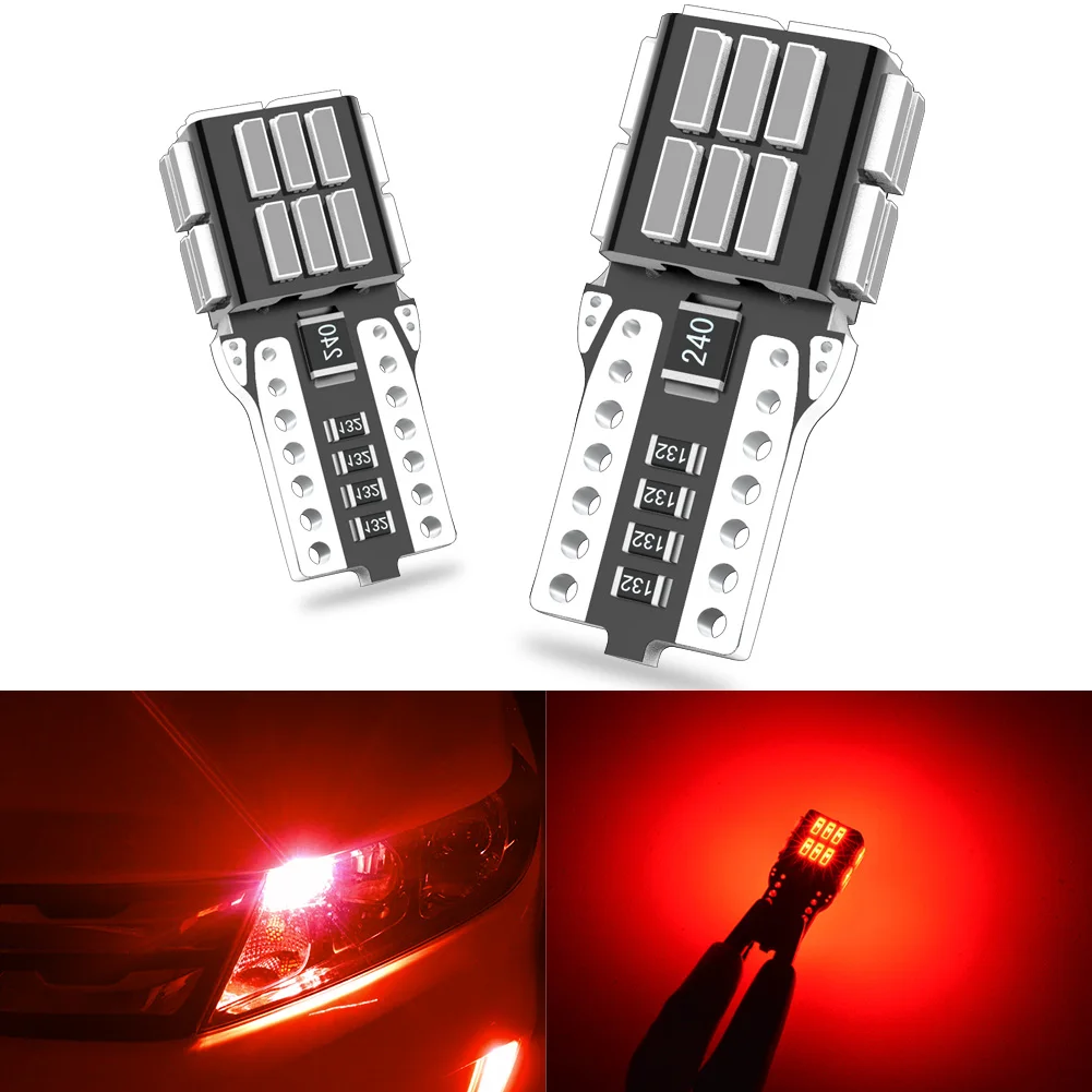 

2PCS T10 W5W 175 LED Bulb For Car Interior Lighting Reading Dome Door Courtesy Trunk Lamp Side Lights 194 168 Auto Lamp 12V Red