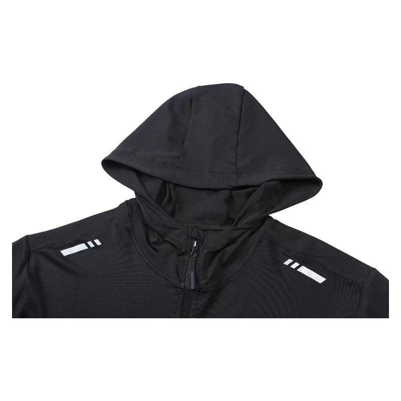 Spring And Autumn Hooded Zipper Sports Jacket Quick-drying Long-sleeved Tight Men's Running Fitness Clothes