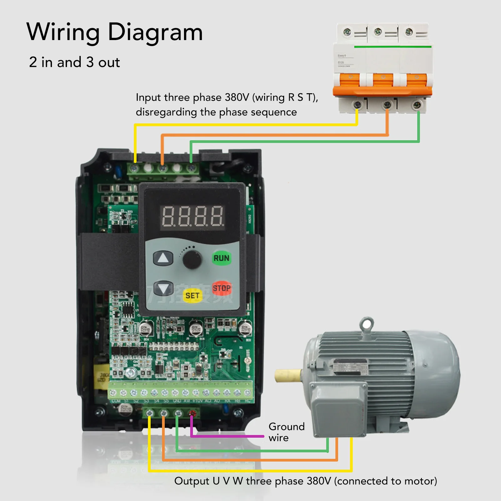 VFD Motor Variable Frequency Drive Good Heat Dissipation Frequency Inverter Converter 3 Phase 380‑440V Input 0‑440V Output