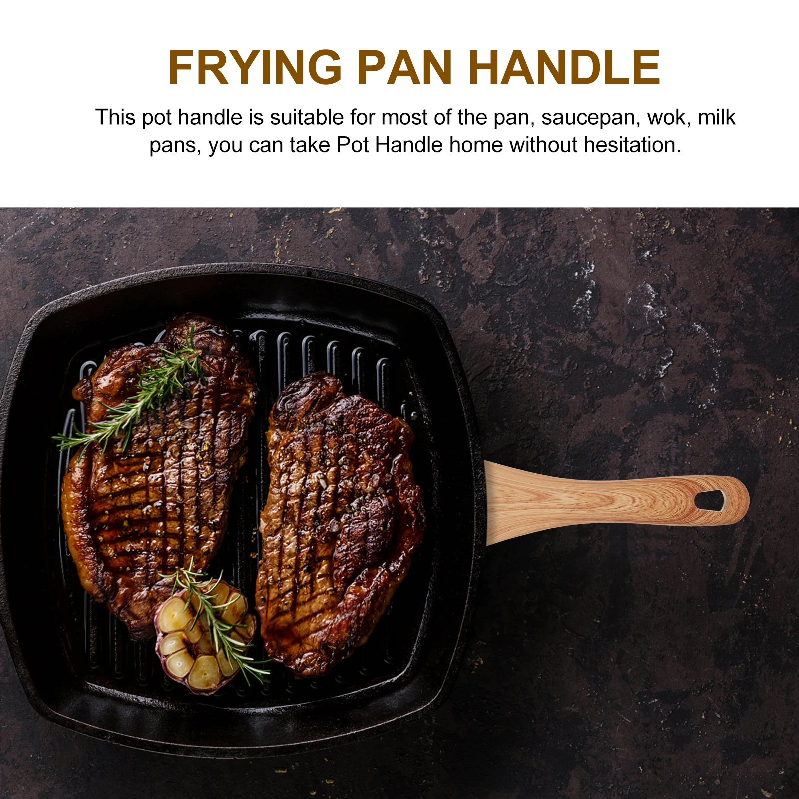 

Bakelite Pot Handle Replacement Scald-Proof Long Pan Grip Removable Wok Saucepan Milk Pan Handle Kitchen Cookware Accessories
