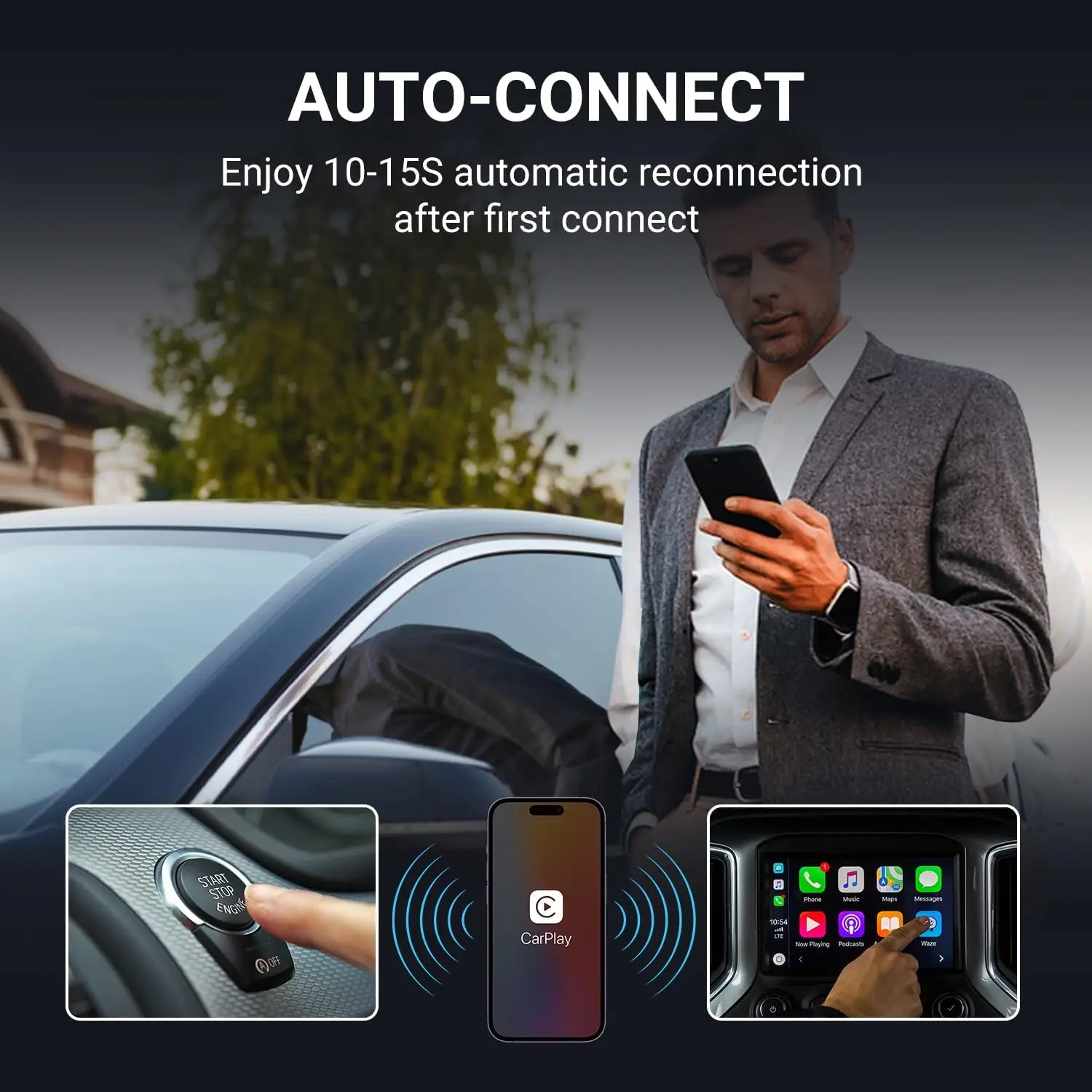 Vtopek 2025 Mini Universal Wireless Carplay Adapter,Auto-Connect for Cars with OEM Wired CarPlay,Smart Mini Box Plug And Play image 6