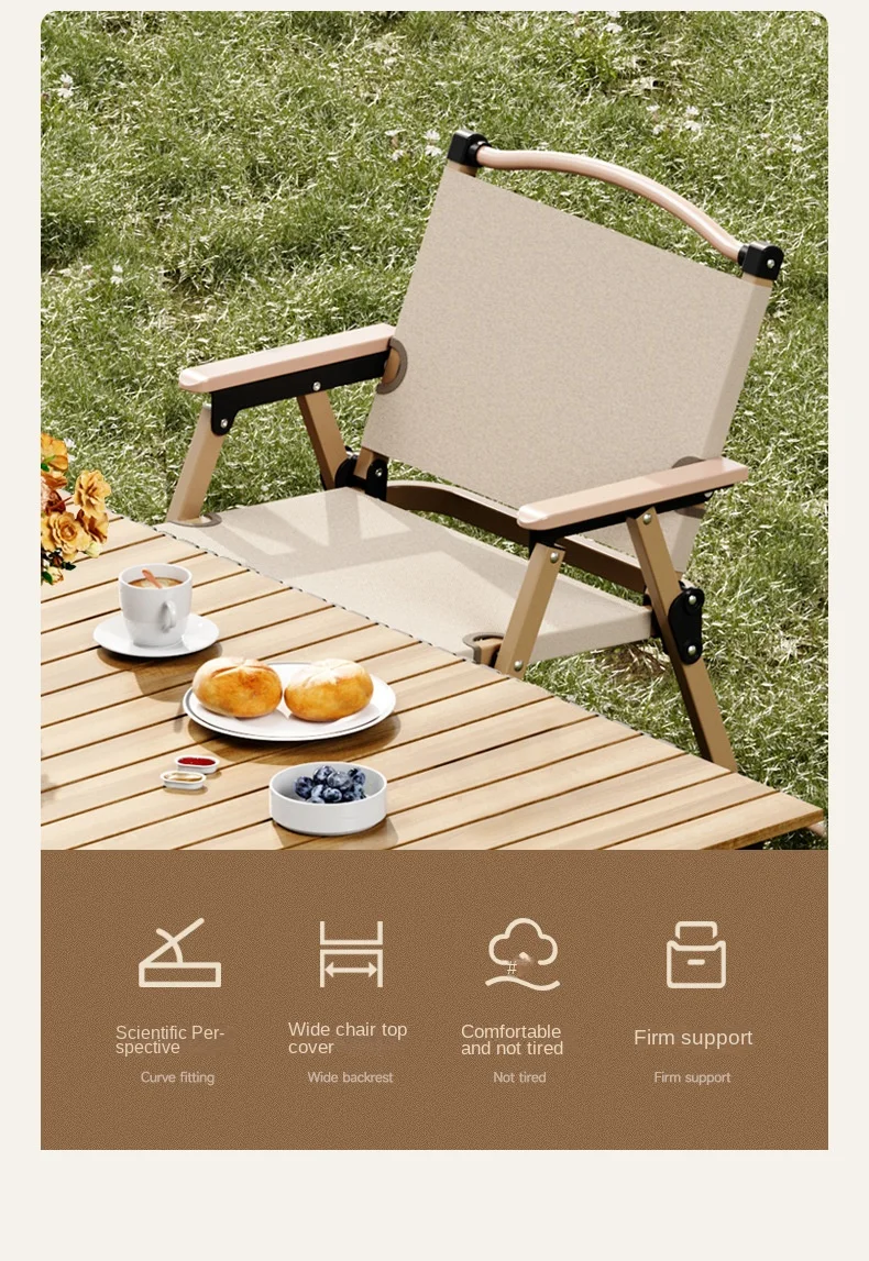 Outdoor Folding Chair Wood Grain Chair Portable Car Folding Chair Camping Chair Picnic Folding Chair Kermit Chair