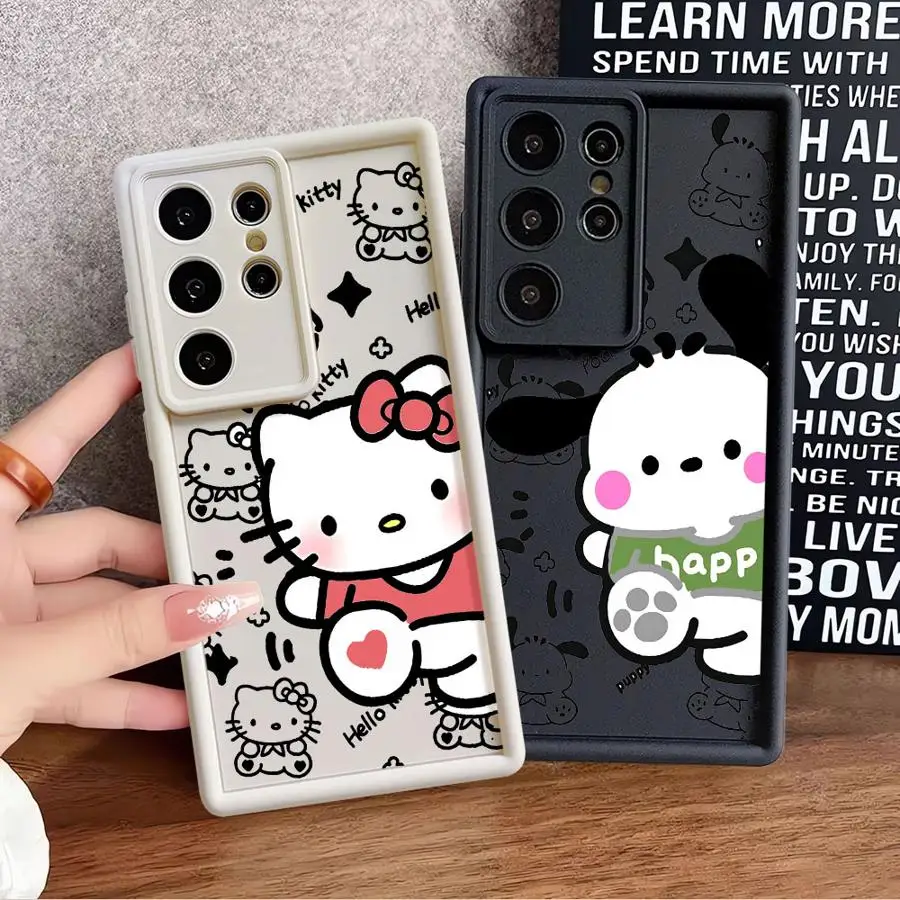 Hello Kitty Pochacco Phone Case for Samsung Galaxy S24 FE S23 Ultra S22 S21 S20 FE S22 Plus S23 S21 Ultra Soft Cover