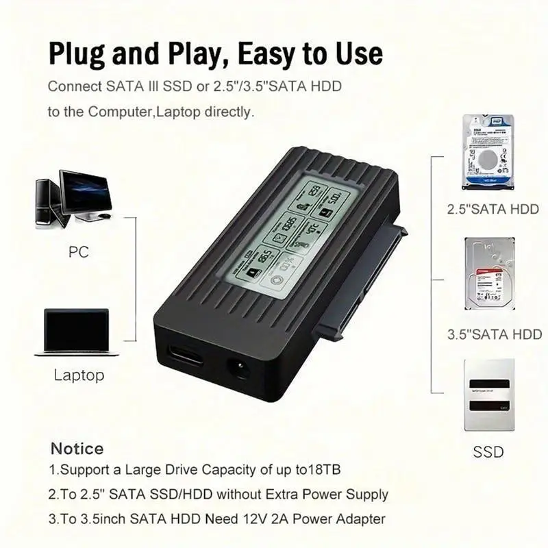 Kit de récupération de disque dur externe, lecteur de disque dur, outil de récupération, adaptateur USB pour tablettes Lapmedicats Deskmedication