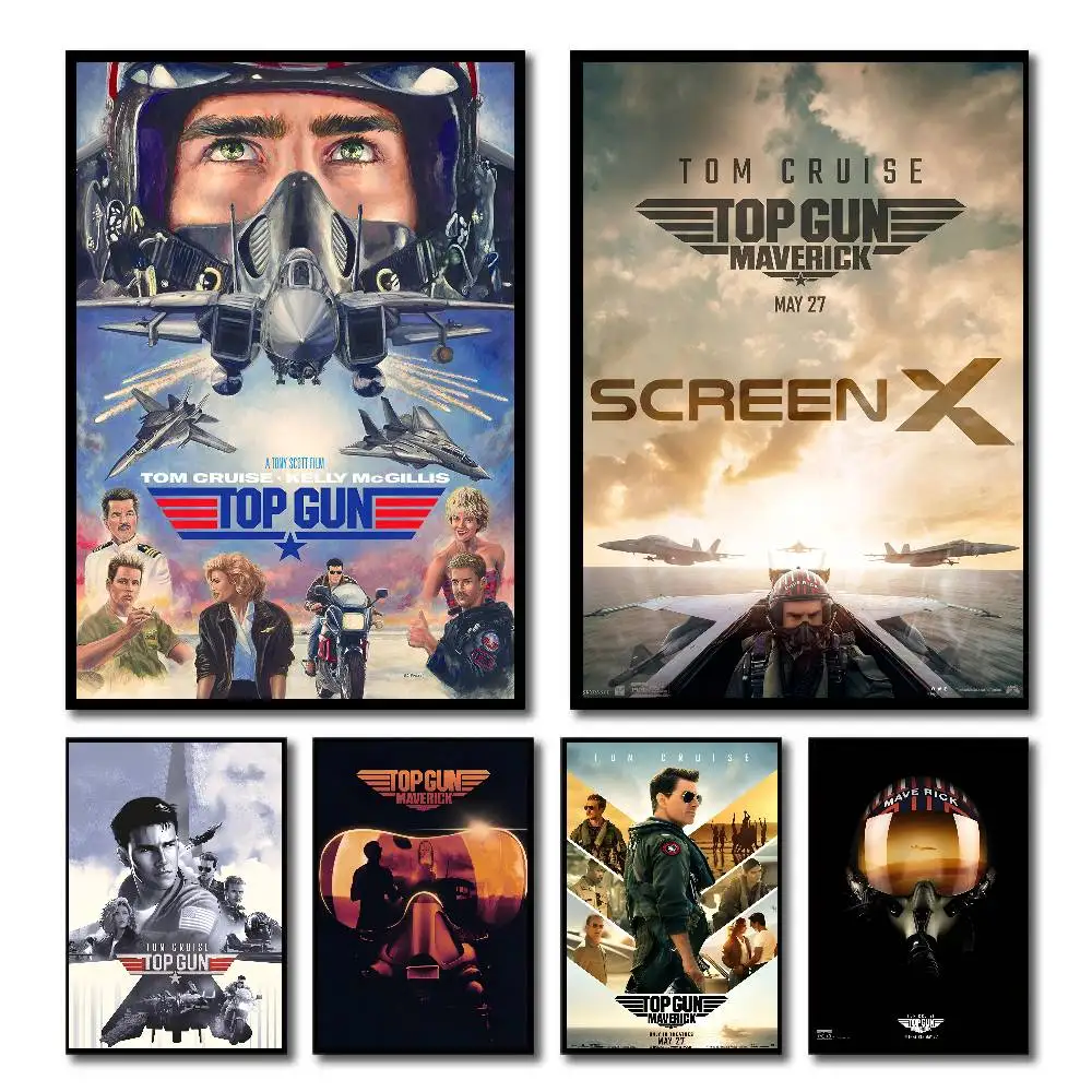 Movie Top Gun Maverick Poster Self-adhesive Art Room Entrance Restaurant Wall Decor Art Painting