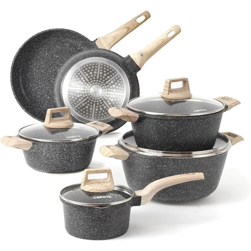 

Nonstick Granite Cookware Sets 8 Pcs Stone Cookware Set,non stick frying pan set, pots and pans set