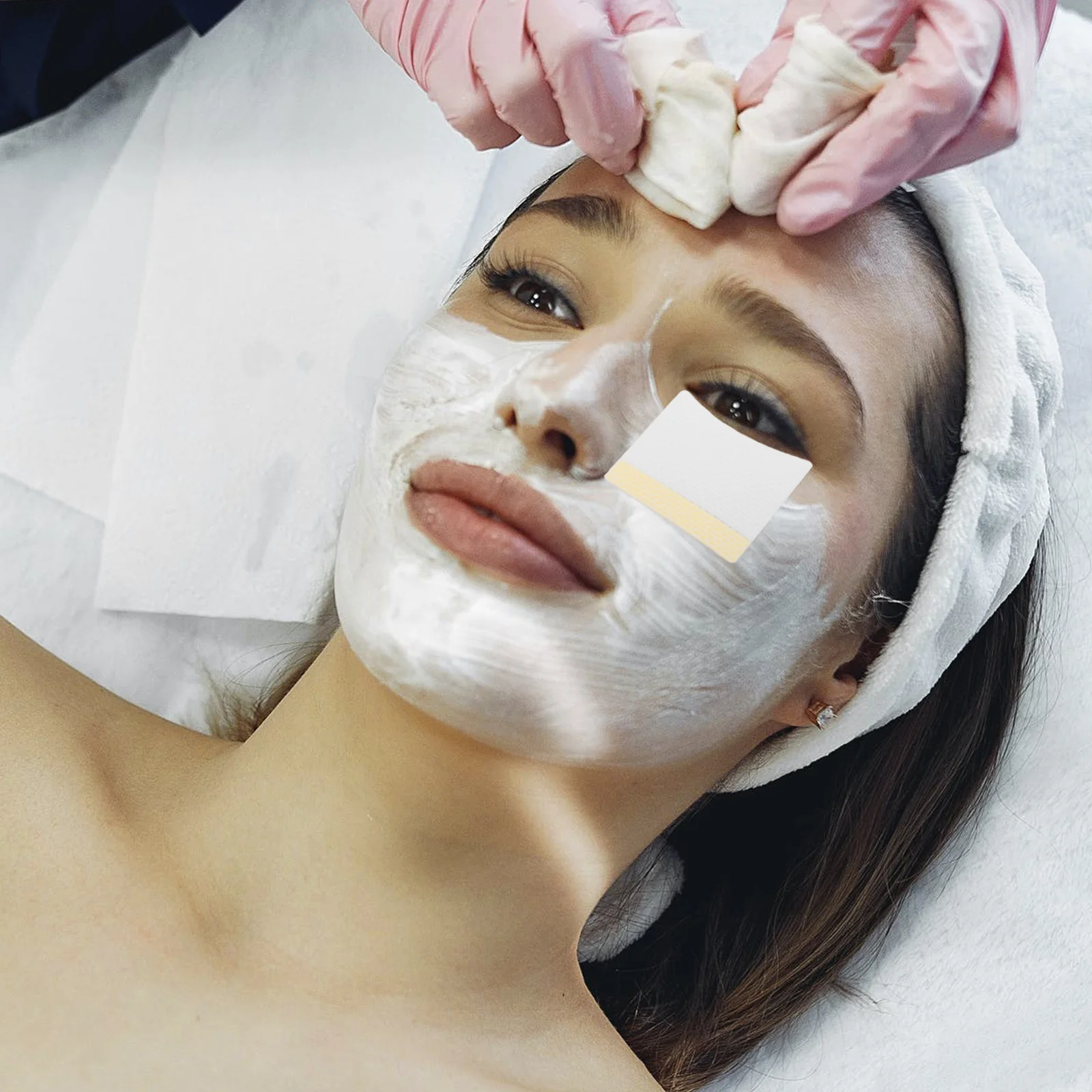 40 pièces dissolvant d'extension de cils carrés en coton non pelucheux pour le visage élimination du maquillage des yeux tampons de nettoyage du visage tampons de coton