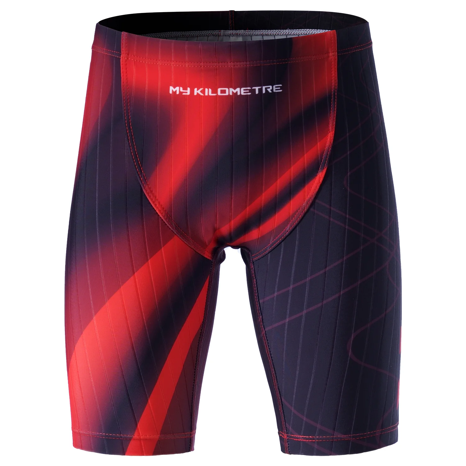 MY KILOMETRE Boys' Jammer Swimsuit Junior Endurance Low Waisted Swim Jammer Kids Athletic Swimwear Shorts Swimming Trunks Red