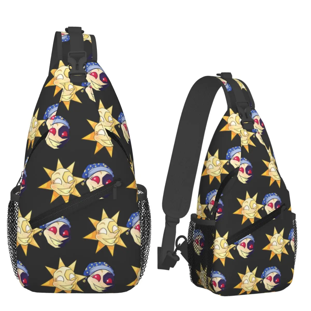 

Сумка на грудь Sun And Moon Fnaf, мужской рюкзак через плечо, нагрудная сумка, дорожный походный рюкзак, сумка на плечо