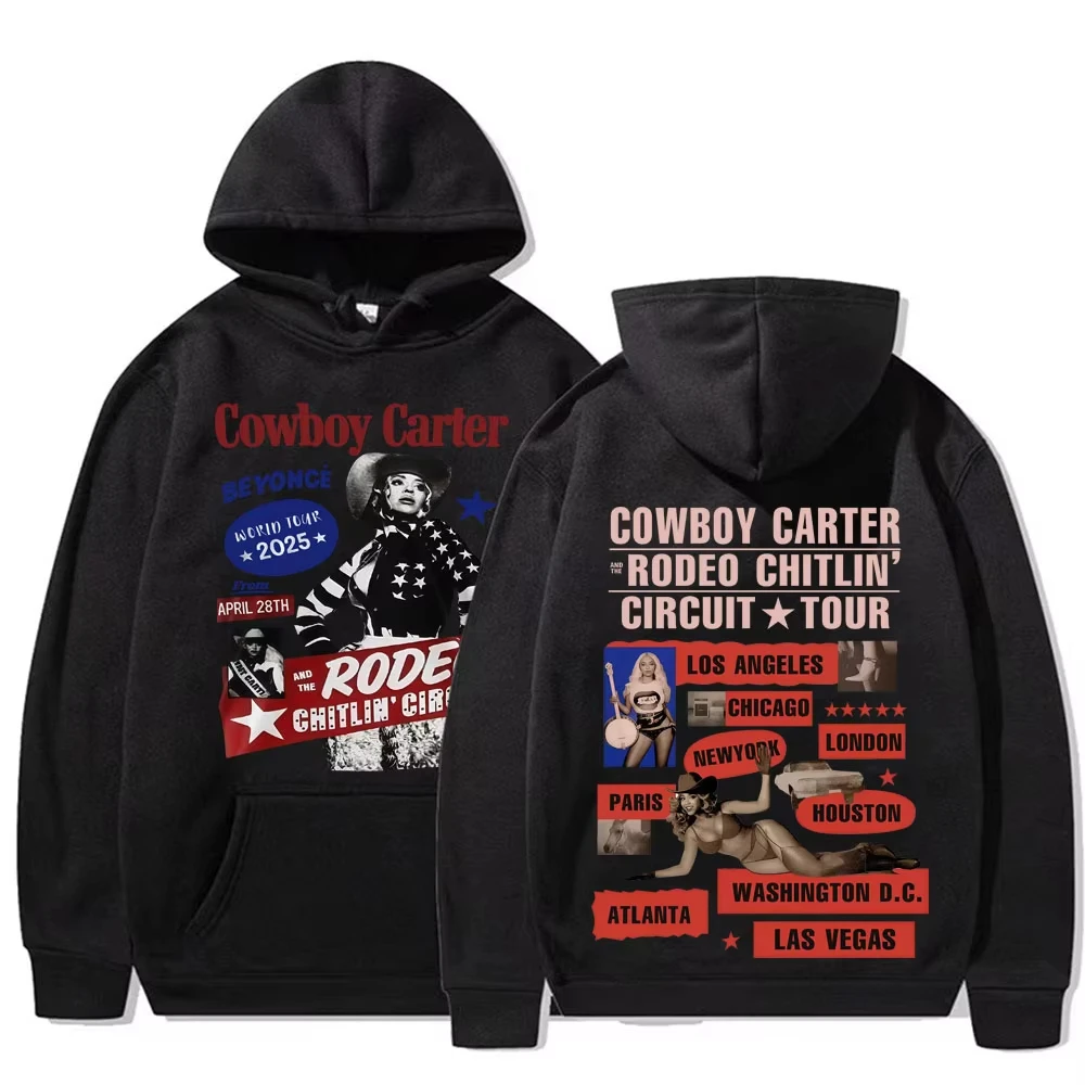 بيونسيه كاوبوي كارتر روديو شتلين جولة الدائرة 2025 البلوفرات هوديس الرجال النساء الموضة الجمالية هوديس بلوزات غير رسمية #1