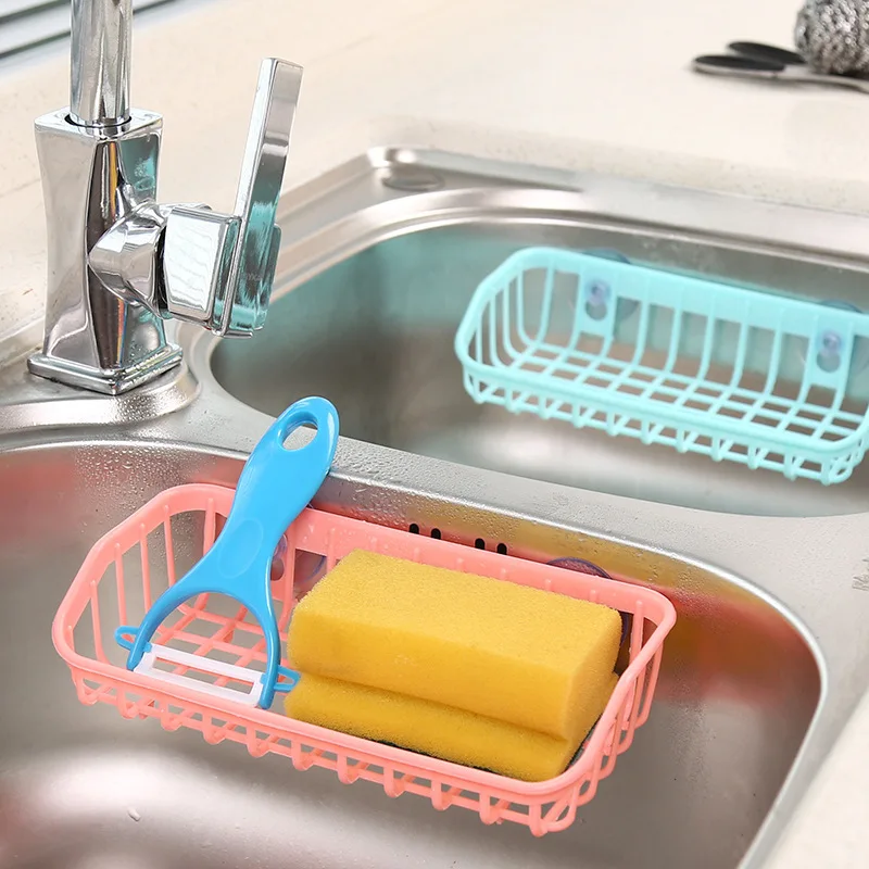 

Multifunctional Suction Cup Dishwashing Sponge Holder Hanging Storage Rack Drain Drying Rack Sink Shelf Kitchen Accessories