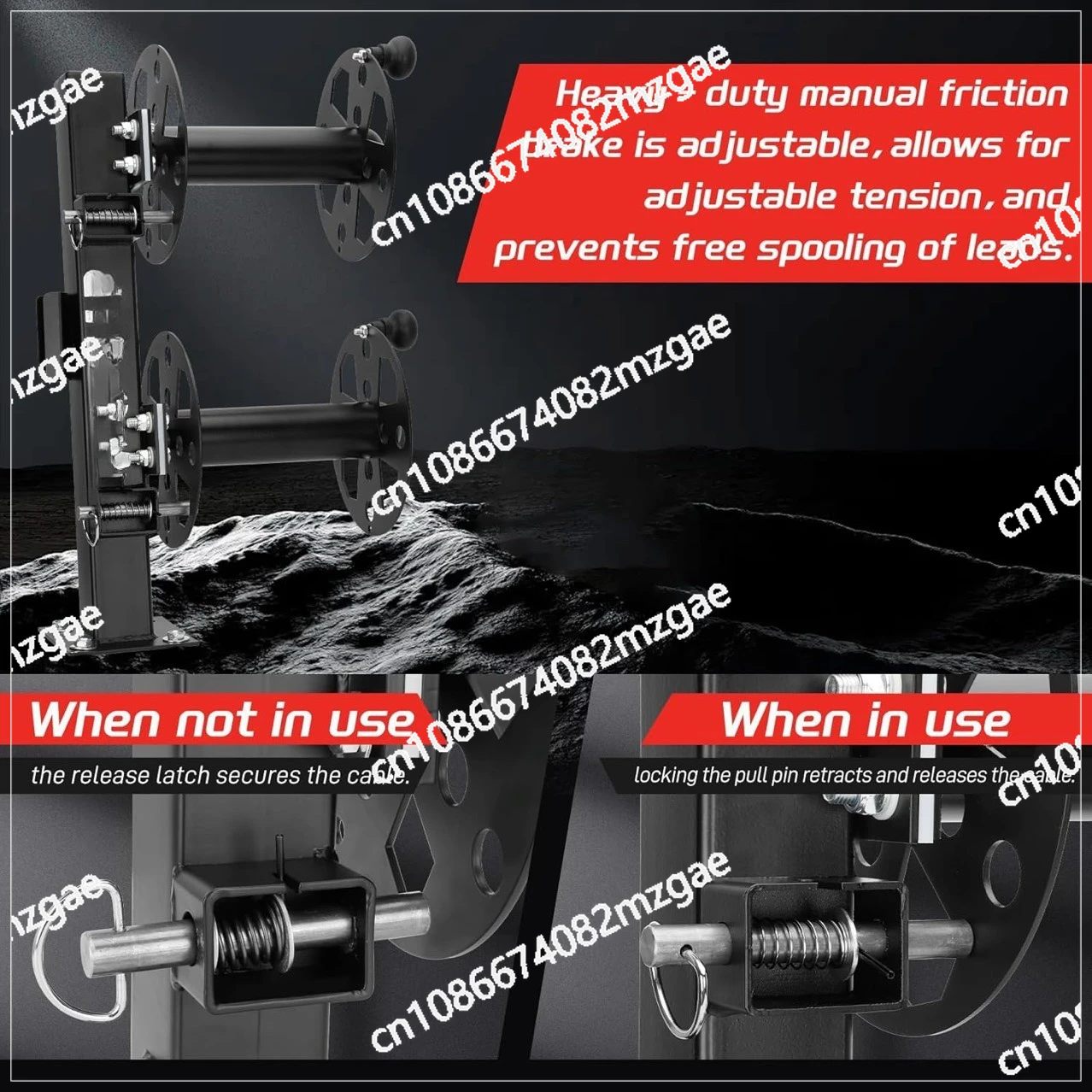 Swivel base heavy-duty double soldered cable lead reel