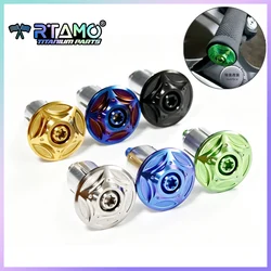 RTAMO Gr5 Titanium Handle Bar End with Bolts for Motorcycle Modification