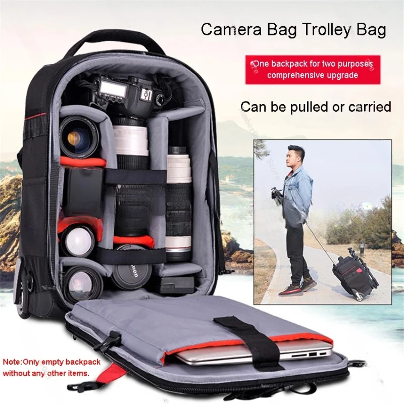 B-M Professional DSLR camera trolley suitcase Bag Video Photo Digital Camera luggage travel trolley Backpack on wheels