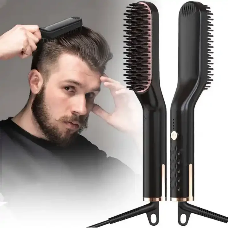 Best-selling hair straightener for men - professional beard hair straightening brush, beauty hot comb for beard straightening