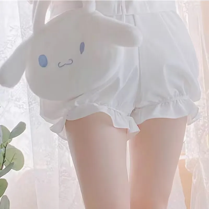 Legging Lolita Chic Manis Celana Dalam Melar Ruffle Renda Gotik Wanita Celana Pendek Lucu Legging JK Kawaii Feminin