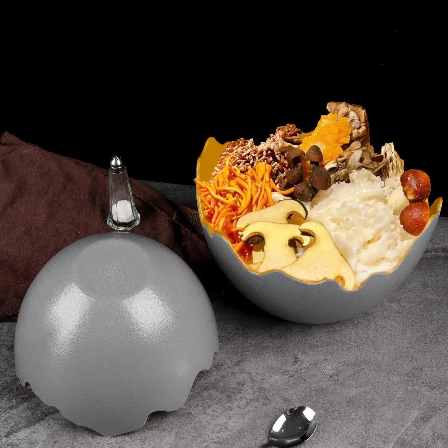 Creative and Unique Golden Eggshell-shaped Tableware, Hot Pot Platters, Soup Bowls, Household Tableware and Kitchenware