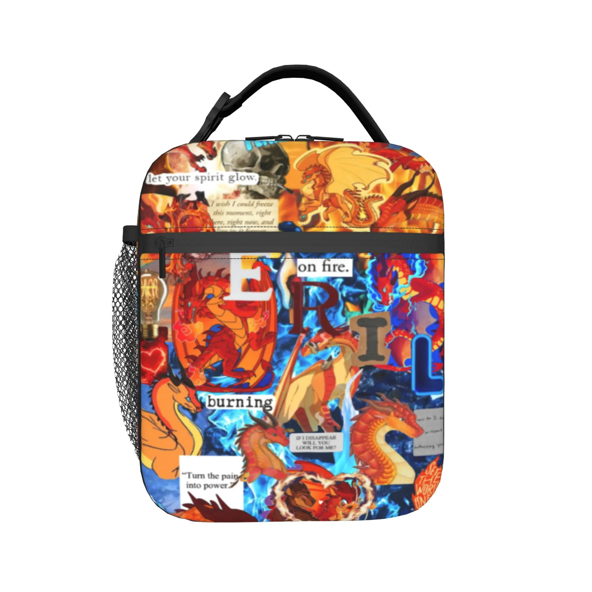 Wing Of Fire dragon Insulated Lunch Bags for Men Women  Food Container Reusable Cooler Thermal Bento Box For Work