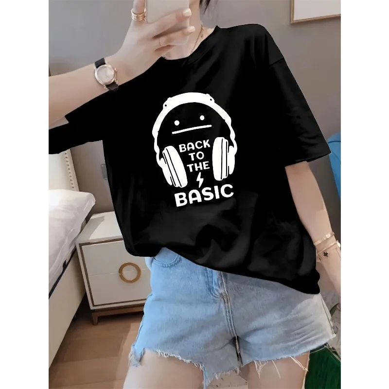 

Женская футболка с короткими рукавами и мультяшным и забавным принтом, хлопковая повседневная женская модная футболка с круглым вырезом в стиле Харадзюку