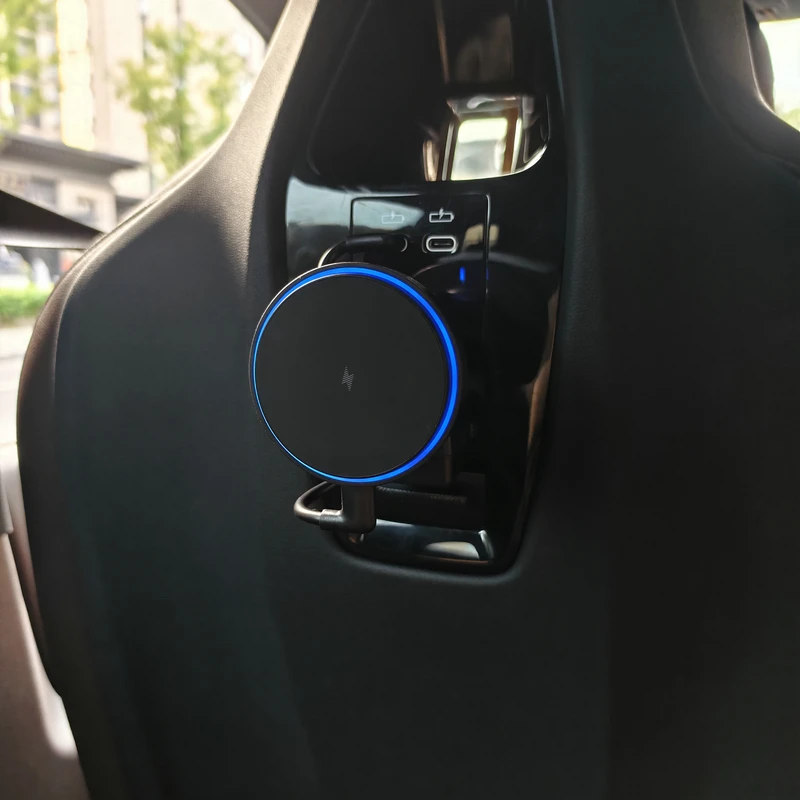 Für BMW X7 X6 X5 X3 I5 I7 IX 2023 2024 2025 Auto Drahtlose Ladegerät Sitz Pad Telefon magnetische LED Halter Stehen Trim Zubehör – Detail 6