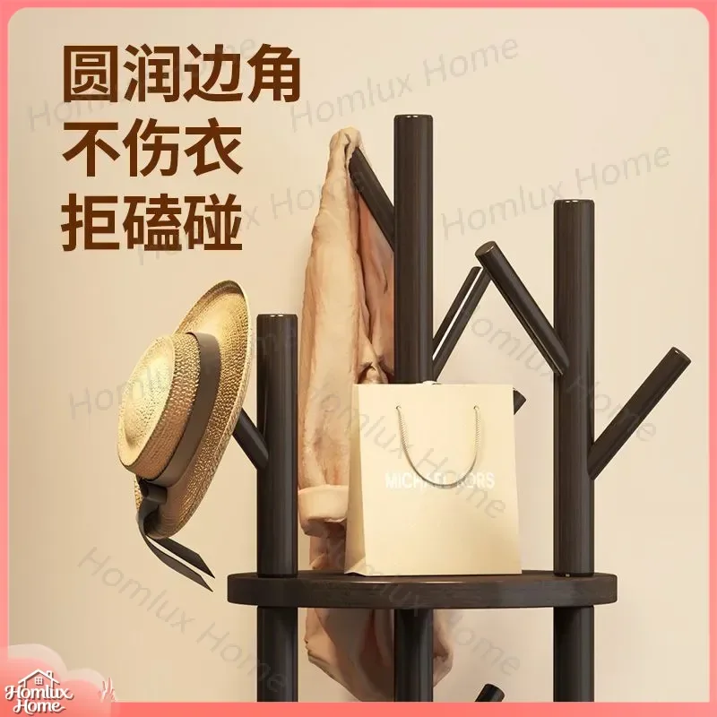 Solid Wood Coat Rack Floor to Ceiling Multi Functional Hanger for Entryway Living Room Hallway Modern Simple Multi Layer