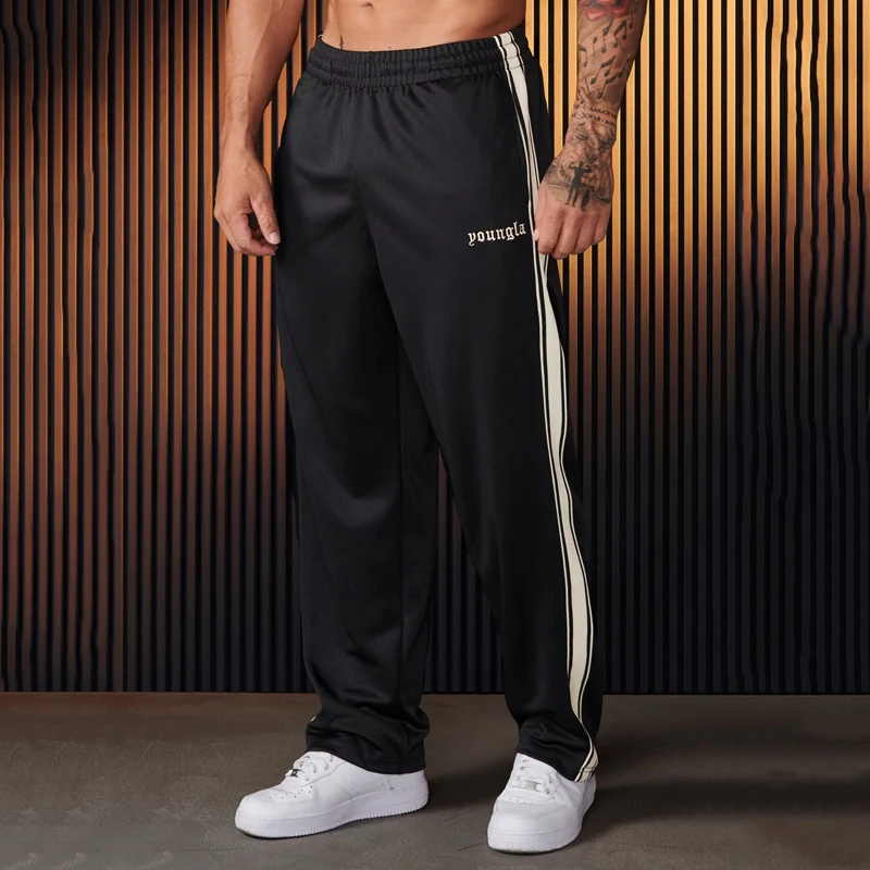 

new Men's Sweatpants Embroidery New Autumn Winter Joggers Gym Running Sports Fitness Cotton Mid Waist Drawstring Casual Pants