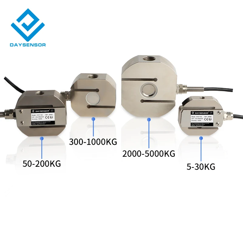 DYLY-102 Two-way Force Tension Pull Compress S-type Load Cell Weighing Transducer Stress Push Measuring 100KG 1000KG 2T 5ton