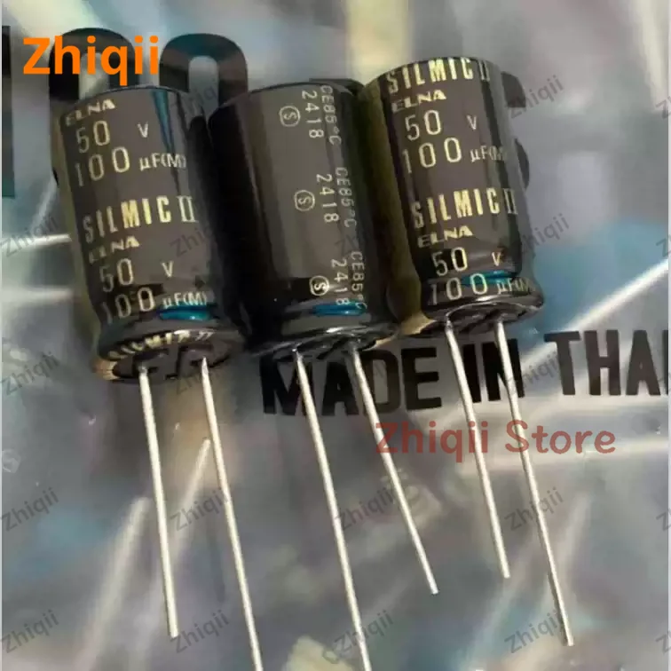 5pcs/10pcs Original new 100UF 50V Japanese ELNA capacitor 50V100UF 12.5*20mm SILMIC II copper pin RFS