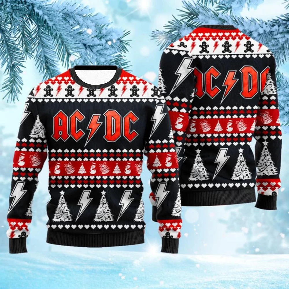 سترة قبيحة ثلاثية الأبعاد ريترو روك باند عطلة حفلة البلوز الدافئة دافئ حجم كبير سترة عيد الميلاد الرجال النساء هدية عيد الميلاد 2026 #1