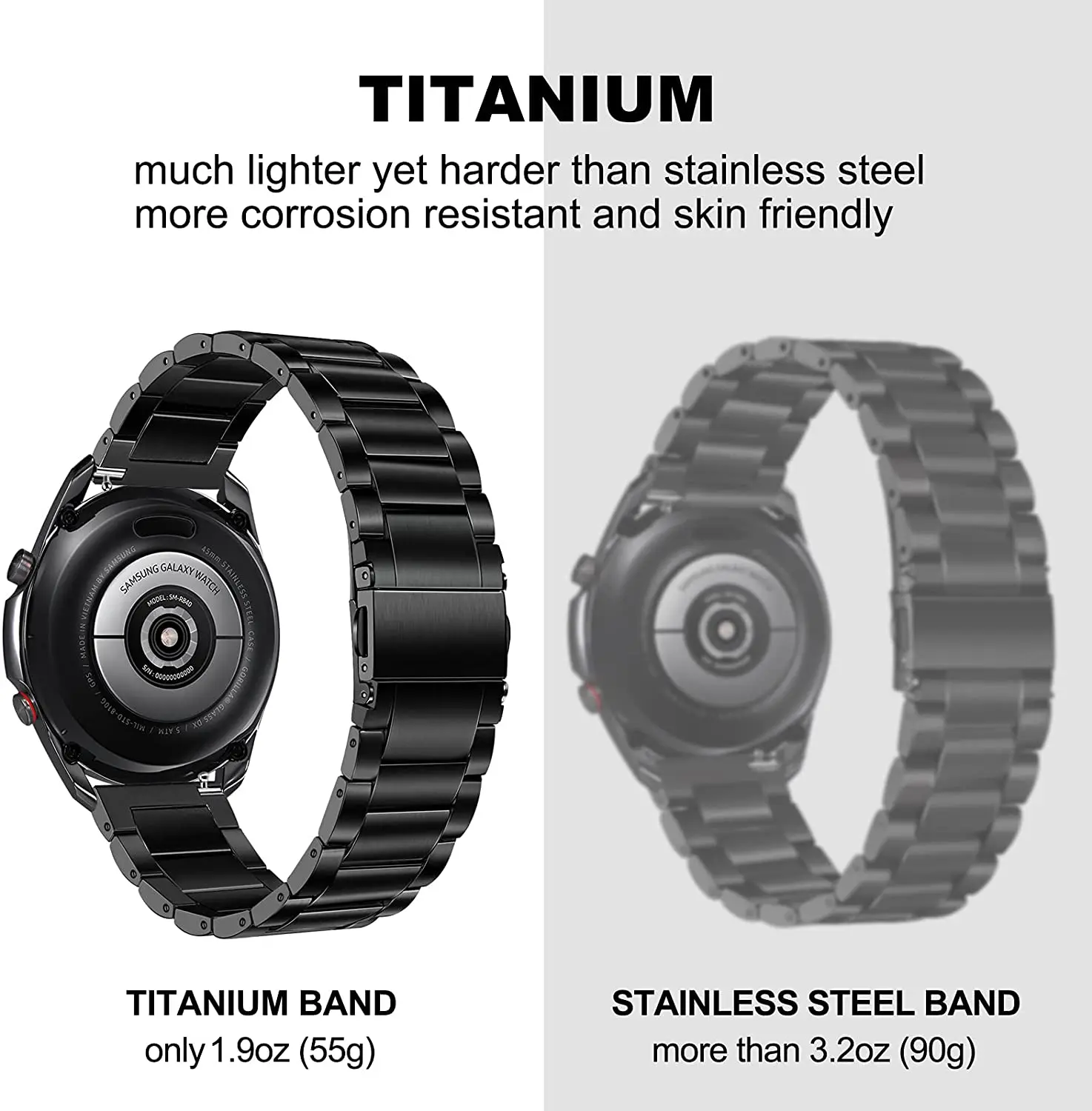 Titanium Metal Strap for Huawei Watch 3 Band GT 2 Pro GT2 for Samsung Watch 4 5 40mm 44mm Luxury Business Bracelet Wristband