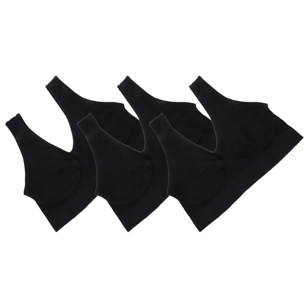 3Pcs Wirefree Yoga Bra for Women Soft Stretchy Breathable Non-Wire Sports Bra Slim Fit Comfortable Fitness Running Workout Vest