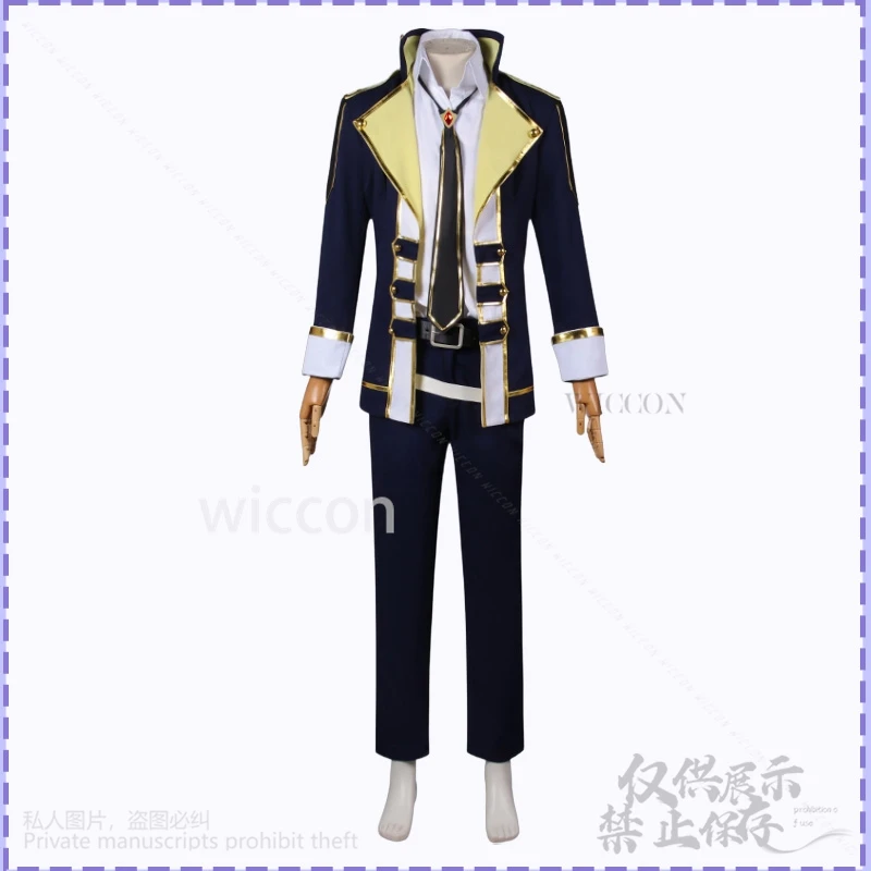 Anime The Eminence In Shadow 코스프레 Cid Kagenou DK 교복 코트 바지 블랙 가발 @Edgyy(* 멋진 할로윈 Cos 맞춤형