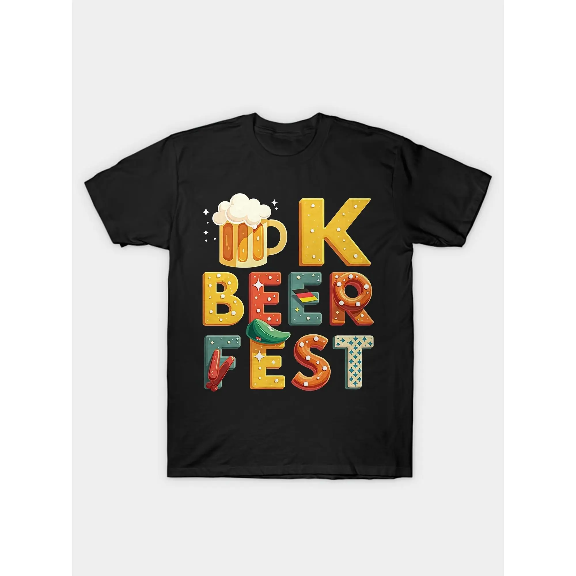 

Oktoberfest Beer Fest Graphic T-Shirt For Men & Women - 100% Cotton Casual Short Sleeve Tee With Vibrant Beer Mug & Pretzel Pri