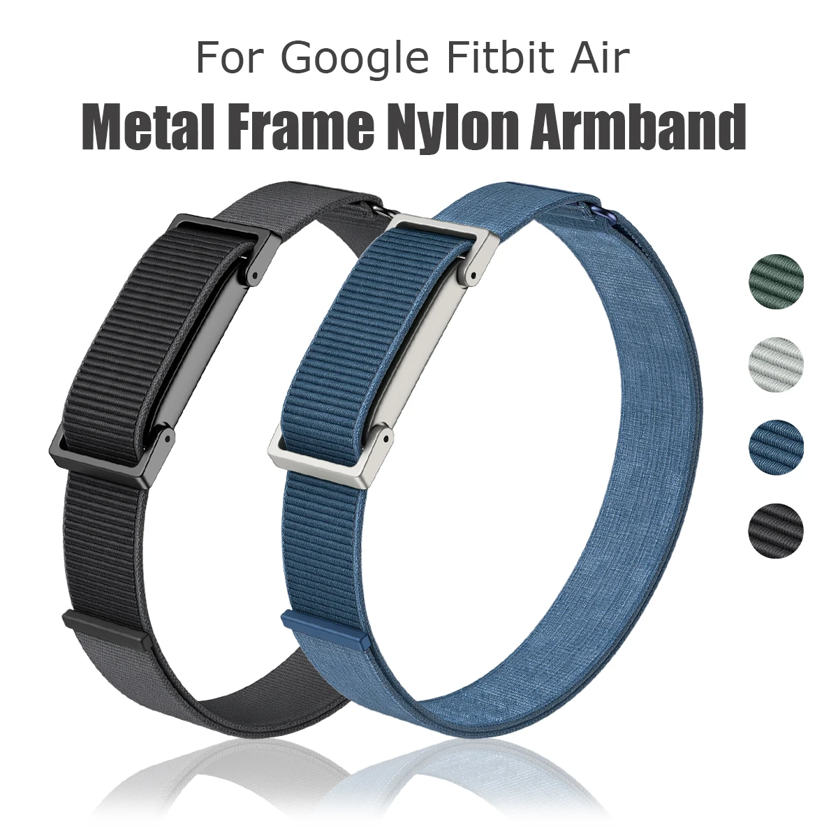 Nylon Fitness Arm Band Adjustable Replacement Strap Breathable  Armband for Google Fitbit Air Metal Frame Nylon Braided Straps