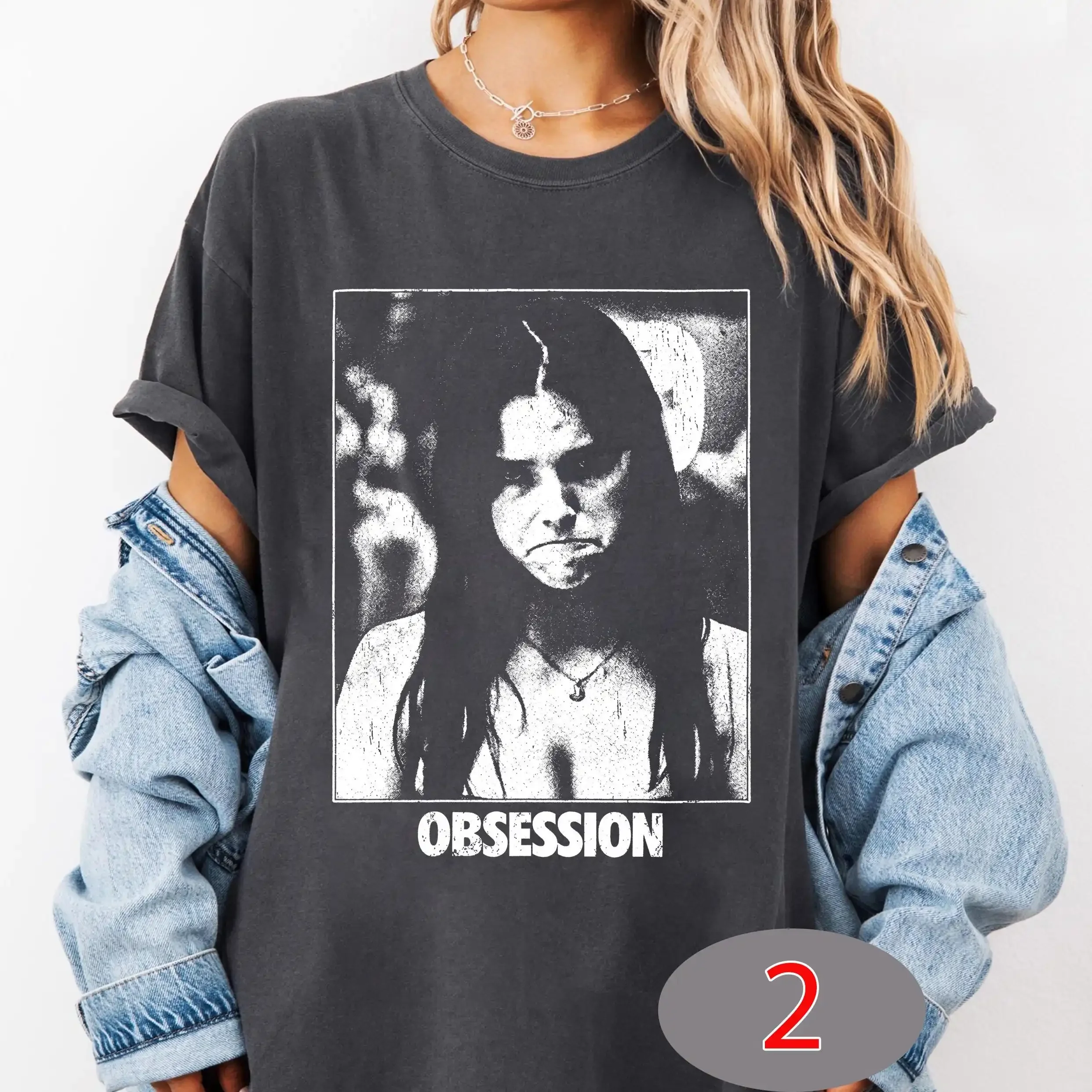 Vintage Frowning Nikki Graphic  Obsession Movie Shirt,  Gothic Horror Tee Tshirt