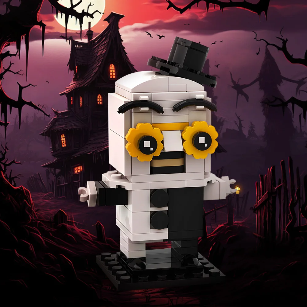 Gobricks MOC Art Clown BrickHeadzs Building Blocks รุ่นแว่นตาสีเหลือง Edition อิฐ DIY ประกอบของเล่นสําหรับของขวัญเด็ก