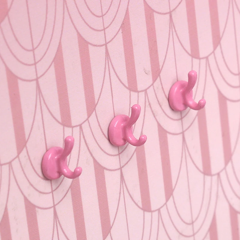 [JN] 3Pcs 1:12 Dollhouse Miniature Alloy Clothes Hook Model Living Scene Decor Doll House Accessories