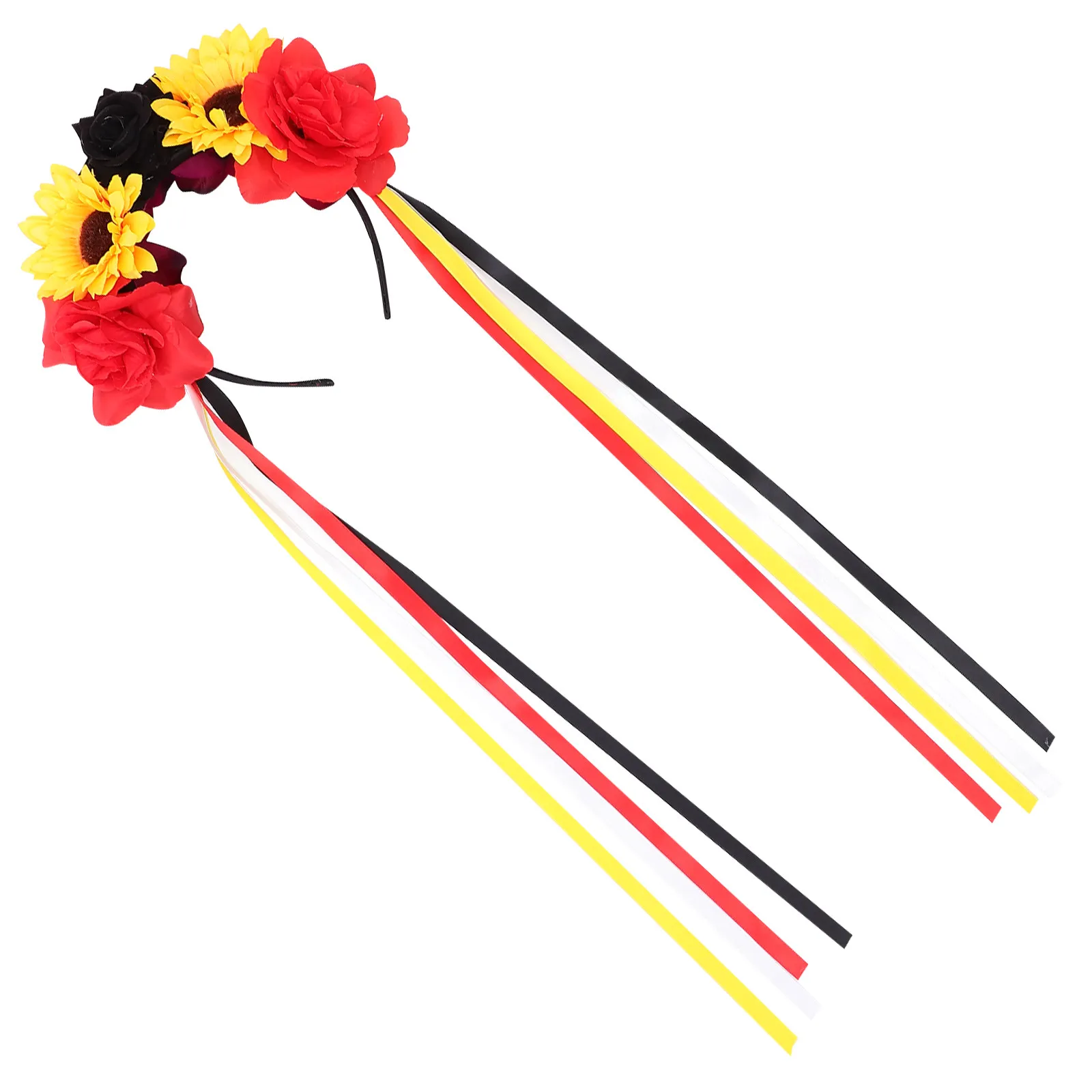 

Повязка на голову с розами и пионами для Хэллоуина, декоративная цветочная повязка с лентами, женские аксессуары для волос для вечеринок, Хэллоуина, выпускных вечеров и для девушек